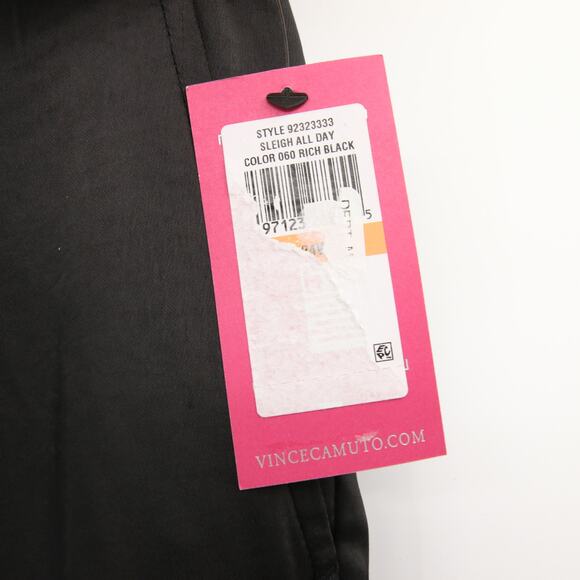 Vince Camuto Dress Pants Black Wide Leg Front Pleat Satin Pleated Trousers 24W - Picture 9 of 12